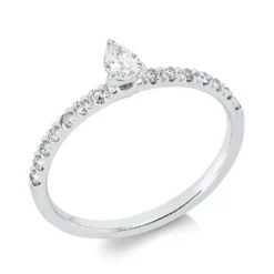 Ring aus 750 Gold Weißgold 15 Diamanten 0,33ct B:5mm 3er-Krappe