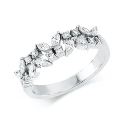 Ring aus 750 Gold Weißgold 20 Diamanten 0,61ct B:5,5mm