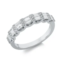 Ring aus 750 Gold Weißgold 45 Diamanten 0,54ct TW-SI B:3,5mm