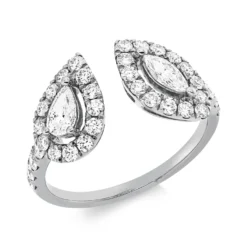 Ring aus 750 Gold Weißgold 37 Diamanten 1,06ct B:10mm