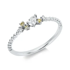 Ring aus 750 Gold Weißgold 6 Diamanten 0,17ct B:3,7mm