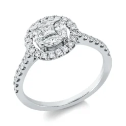 Ring aus 750 Gold Weißgold 39 Diamanten 0,76ct TW-SI Ø10,5mm