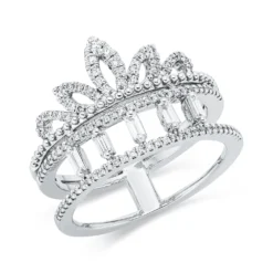 Ring aus 750 Gold Weißgold 106 Diamanten 0,44ct TW-SI B:13,5mm