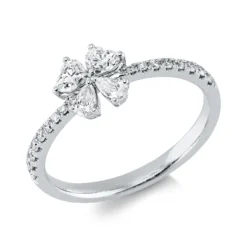 Ring aus 750 Gold Weißgold 21 Diamanten 0,51ct TW-VSI/SI H:6,8mm