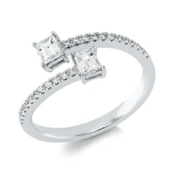 Ring aus 585 Gold Weißgold 26 Diamanten 0,55ct W-SI B:8,3mm