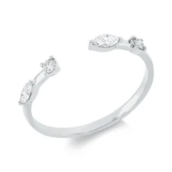 Ring aus 750 Gold Weißgold 4 Diamanten 0,2ct TW-SI B:2,2mm