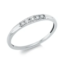 Ring aus 750 Gold Weißgold 5 Diamanten 0,11ct TW-SI B:2,3mm