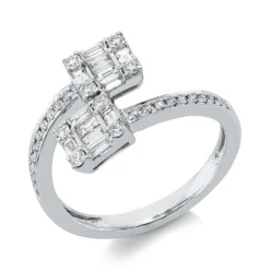 Ring aus 750 Gold Weißgold 40 Diamanten 0,6ct B:11,3mm
