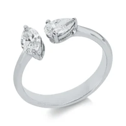Ring aus 750 Gold Weißgold 2 Diamanten 0,79ct TW-VSI B:11mm