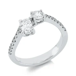 Ring aus 750 Gold Weißgold 18 Diamanten 0,73ct TW-VSI B:6,8mm