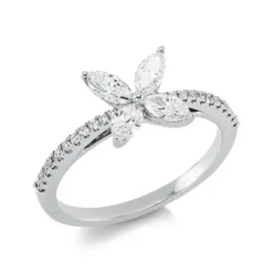 Ring aus 750 Gold Weißgold 26 Diamanten 0,62ct B:7,9mm