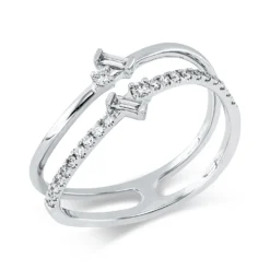Ring aus 750 Gold Weißgold 24 Diamanten 0,18ct B:7,2mm