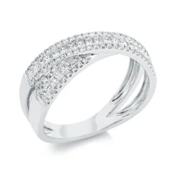 Ring aus 750 Gold Weißgold 107 Diamanten 0,64ct TW-SI B:7,4mm