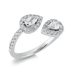 Ring aus 750 Gold Weißgold 42 Diamanten 0,65ct TW-SI B:11mm