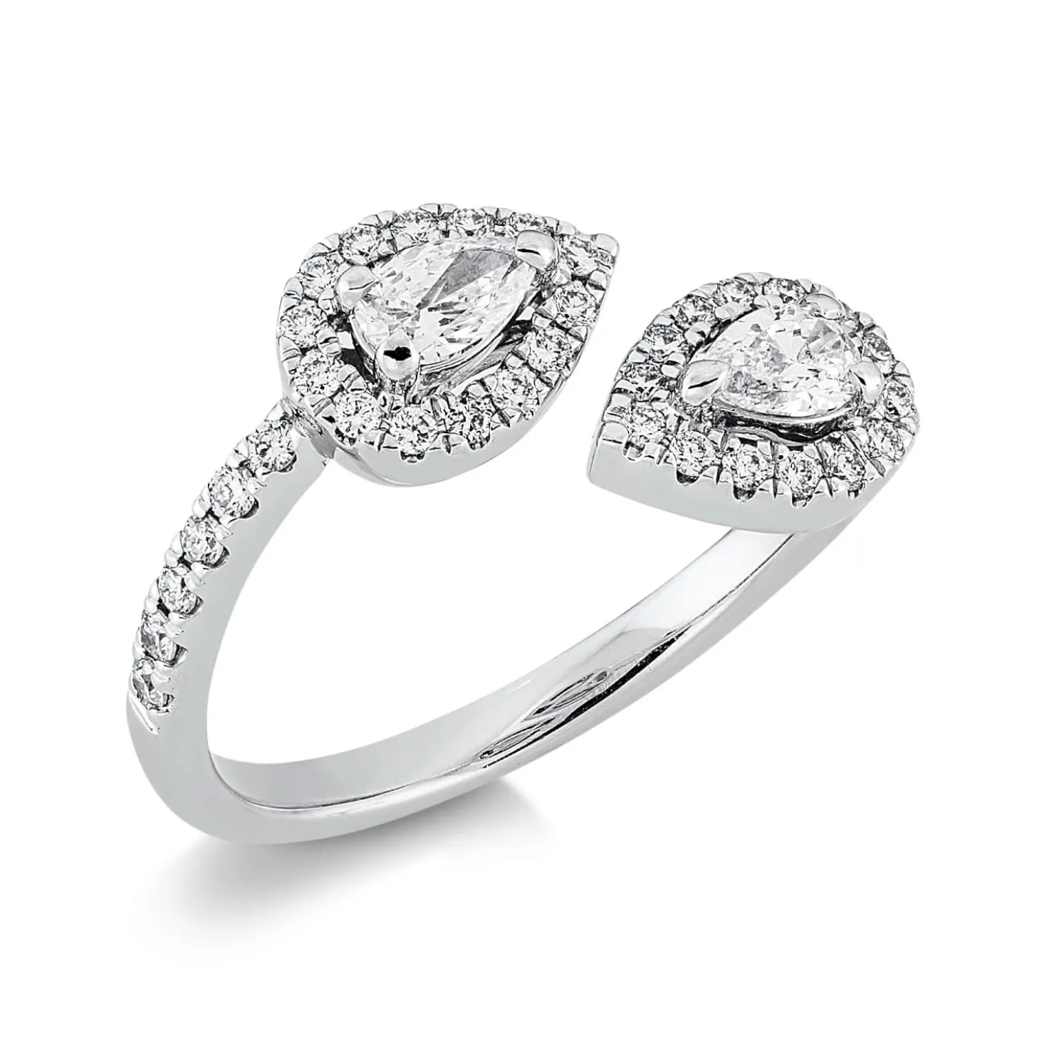 Ring aus 750 Gold Weißgold 42 Diamanten 0,65ct TW-SI B:11mm