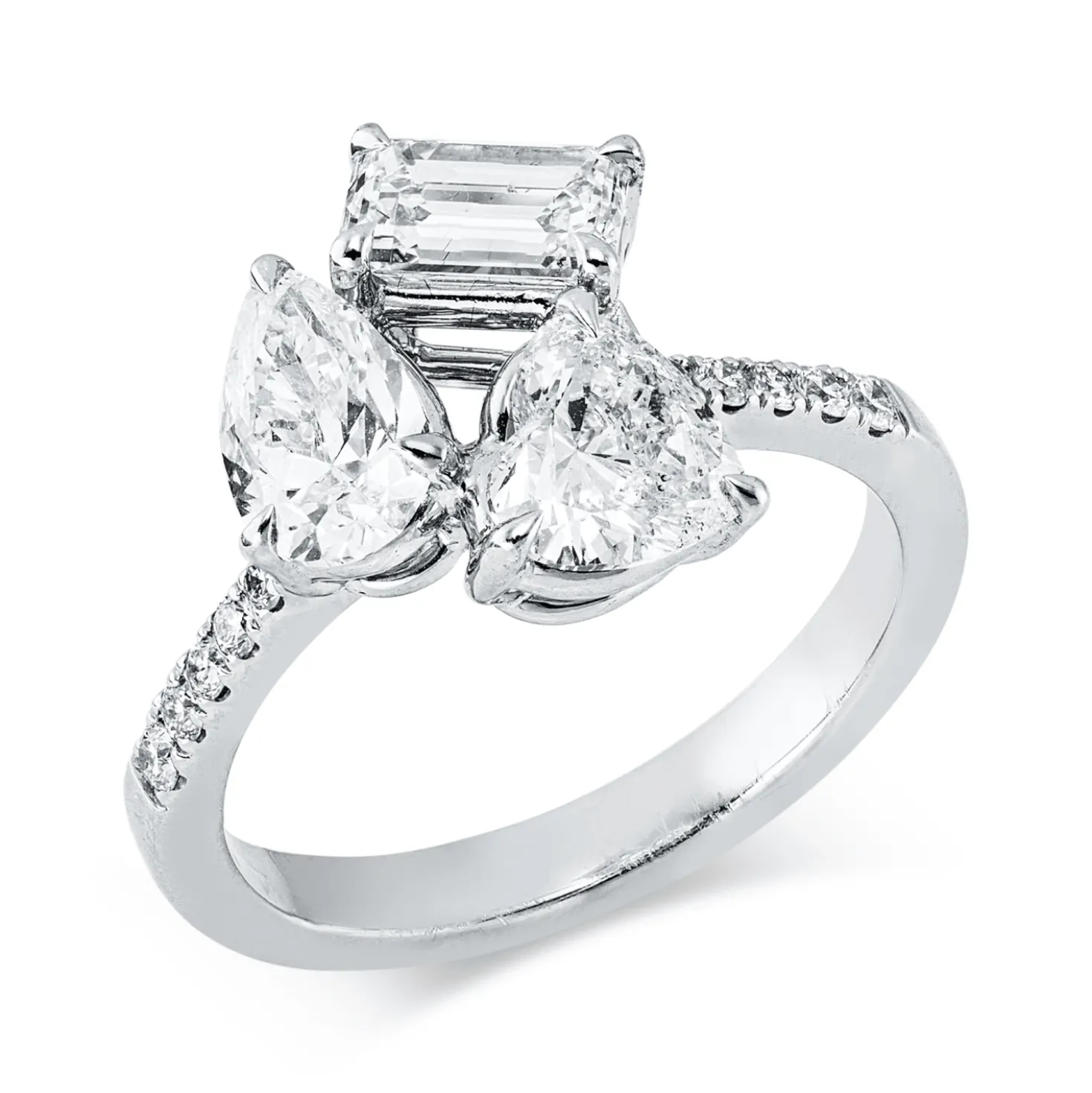Ring aus 750 Gold Weißgold 15 Diamanten 2,29ct B:12,6mm