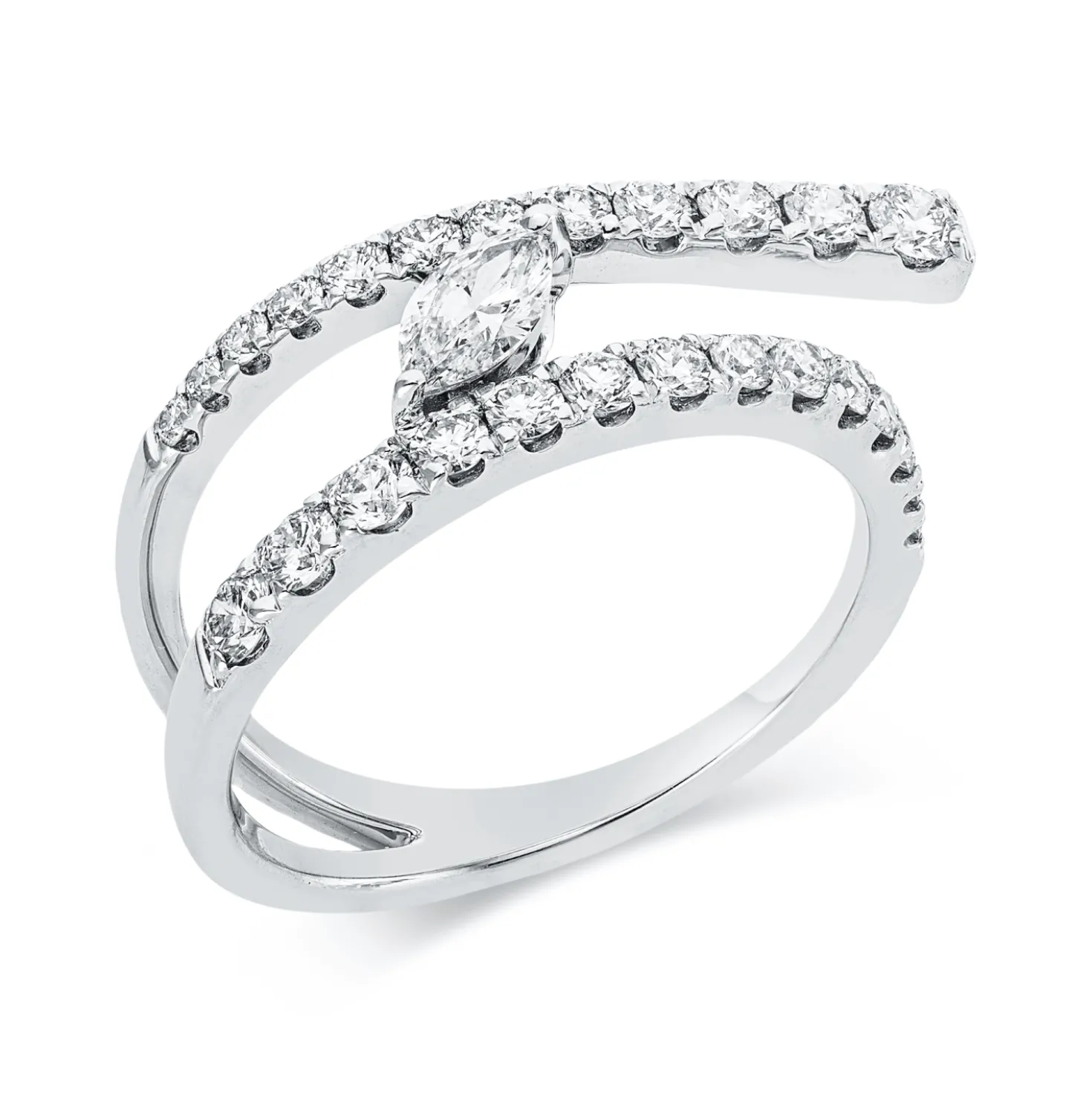 Ring aus 750 Gold Weißgold 27 Diamanten 0,83ct B:8,8mm