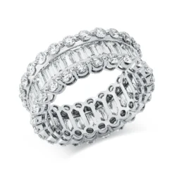 Ring aus 750 Gold Weißgold 80 Diamanten 4,72ct TW-SI B:8mm