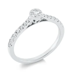 Ring aus 750 Gold Weißgold 15 Diamanten 0,5ct TW-SI