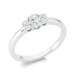 Ring aus 750 Gold Weißgold 3 Diamanten 0,45ct TW-SI B:4,8mm