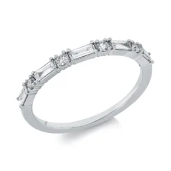 Ring aus 750 Gold Weißgold 9 Diamanten 0,34ct TW-PI B:2mm