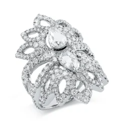 Ring aus 750 Gold Weißgold 203 Diamanten 3,63ct TW-SI B:33,7mm