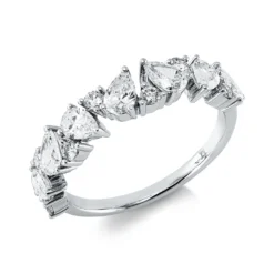 Ring aus 585 Gold Weißgold 15 Diamanten 1,33ct W-SI B:4,7mm