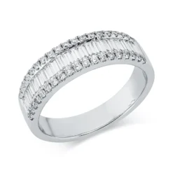Ring aus 750 Gold Weißgold 58 Diamanten 0,67ct TW-SI B:5,5mm