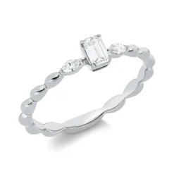 Ring aus 750 Gold Weißgold 3 Diamanten 0,29ct TW-SI B:4,2mm