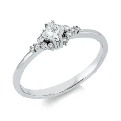 Ring aus 750 Gold Weißgold 13 Diamanten 0,32ct B:4,3mm
