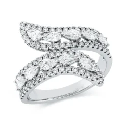 Ring aus 750 Gold Weißgold 82 Diamanten 1,22ct B:19,3mm