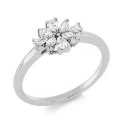 Ring aus 750 Gold Weißgold 8 Diamanten 0,33ct TW-VSI B:7,5mm