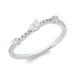 Ring aus 750 Gold Weißgold 17 Diamanten 0,29ct TW-SI B:2,9mm