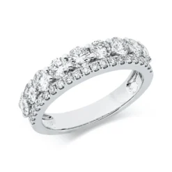 Ring aus 750 Gold Weißgold 30 Diamanten 1,56ct TW-SI B:5mm