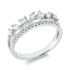 Ring aus 585 Gold Weißgold 24 Diamanten 0,56ct W-SI B:5,6mm
