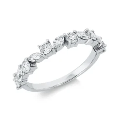 Ring aus 750 Gold Weißgold 11 Diamanten 0,87ct TW-SI B:3mm