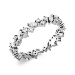 Ring aus 750 Gold Weißgold 37 Diamanten 0,93ct TW-SI B:3,8mm