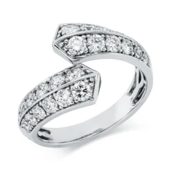 Ring aus 750 Gold Weißgold 24 Diamanten 1,15ct TW-SI B:13mm
