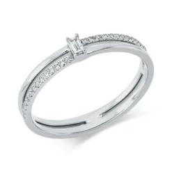 Ring aus 750 Gold Weißgold 29 Diamanten 0,11ct TW-SI B:3,2mm