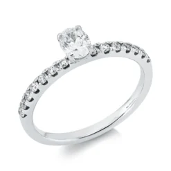 Ring aus 750 Gold Weißgold 15 Diamanten 0,64ct TW-SI B:5,2mm