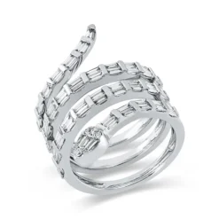 Ring aus 750 Gold Weißgold 70 Diamanten 1,36ct TW-SI B:25mm