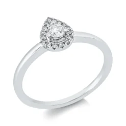 Ring aus 750 Gold Weißgold 17 Diamanten 0,22ct B:8mm