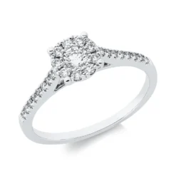 Ring aus 750 Gold Weißgold 26 Diamanten 0,39ct TW-SI B:6,7mm