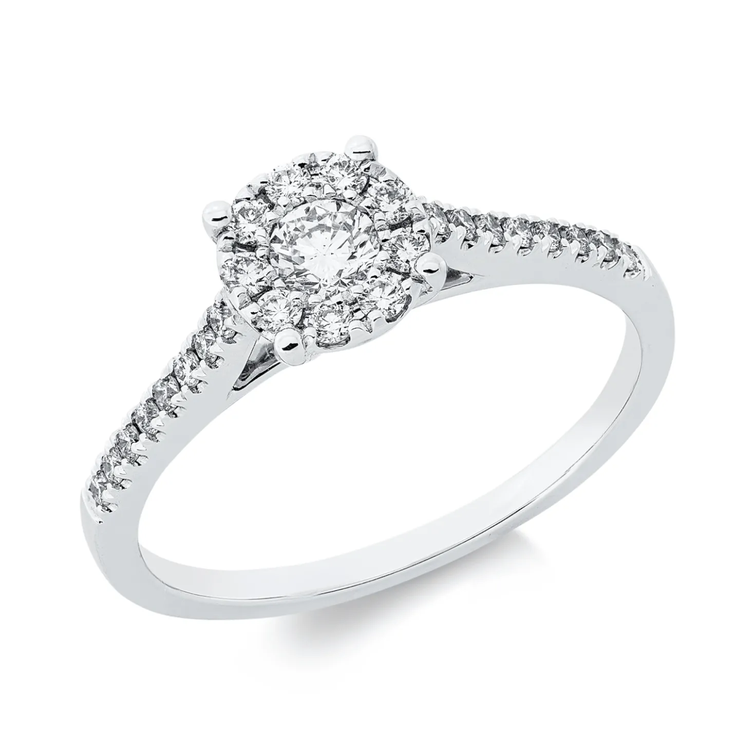 Ring aus 750 Gold Weißgold 26 Diamanten 0,39ct TW-SI B:6,7mm