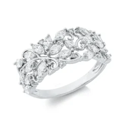 Ring aus 750 Gold Weißgold 33 Diamanten 1,09ct TW-SI B:9mm
