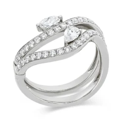 Ring aus 750 Gold Weißgold 39 Diamanten 0,94ct B:11,5mm