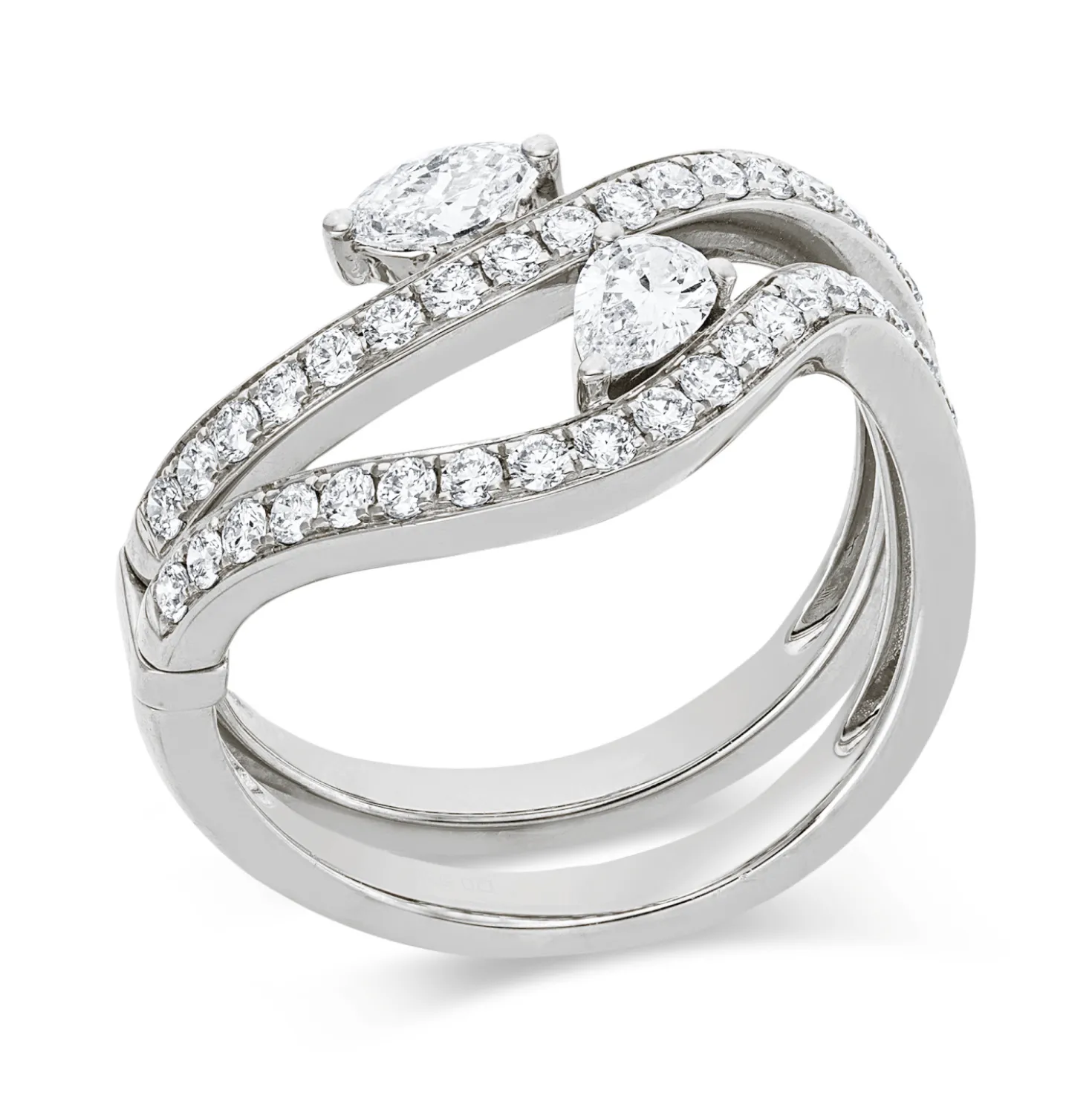 Ring aus 750 Gold Weißgold 39 Diamanten 0,94ct B:11,5mm
