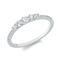 Ring aus 750 Gold Weißgold 19 Diamanten 0,34ct TW-SI B:2,7mm