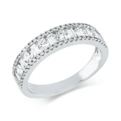 Ring aus 750 Gold Weißgold 67 Diamanten 0,86ct TW-SI B:4,7mm