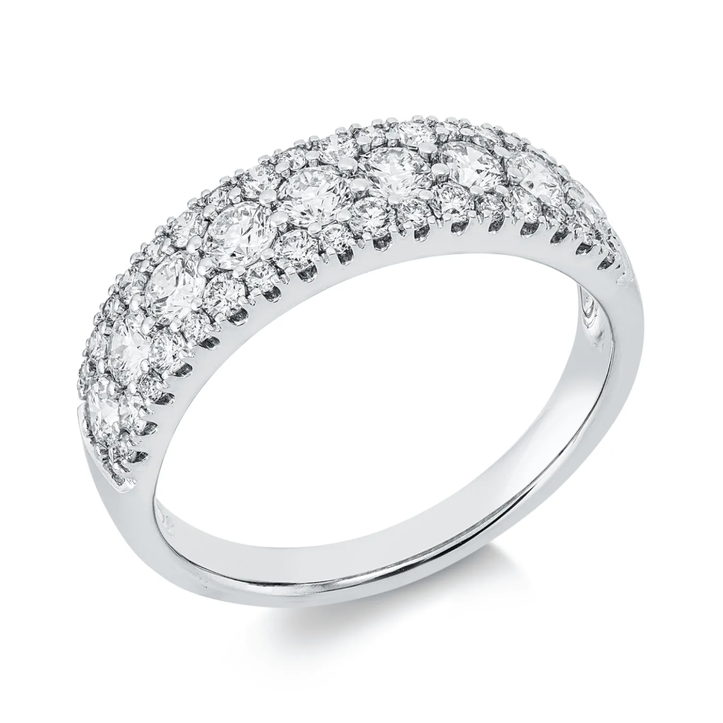 Ring aus 585 Gold Weißgold 43 Diamanten 1,09ct W-SI B:5,5mm